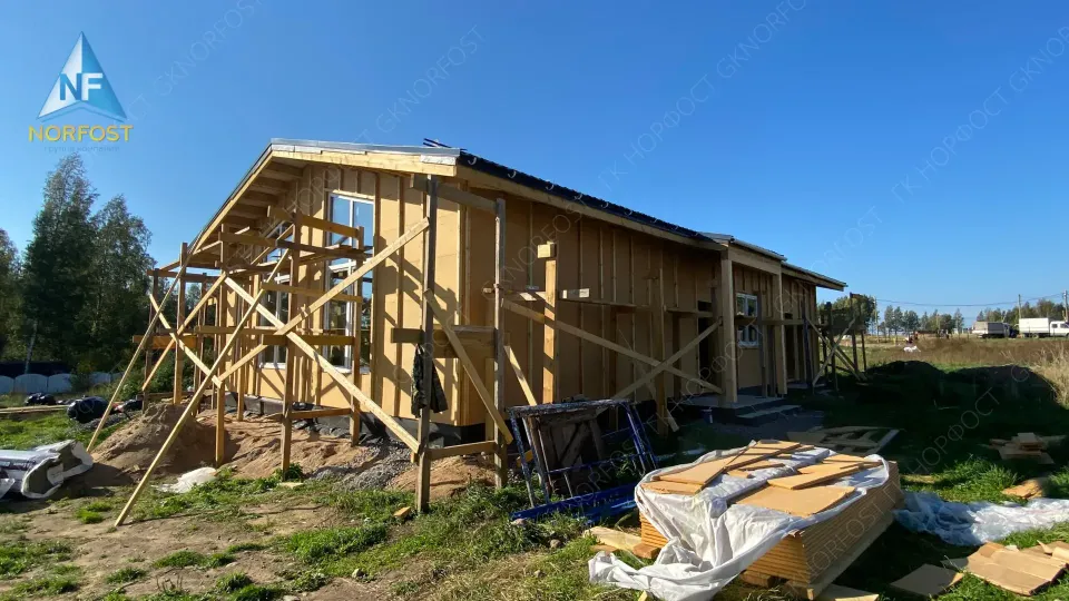 Строительство одноэтажного каркасного дома в д. Светлое