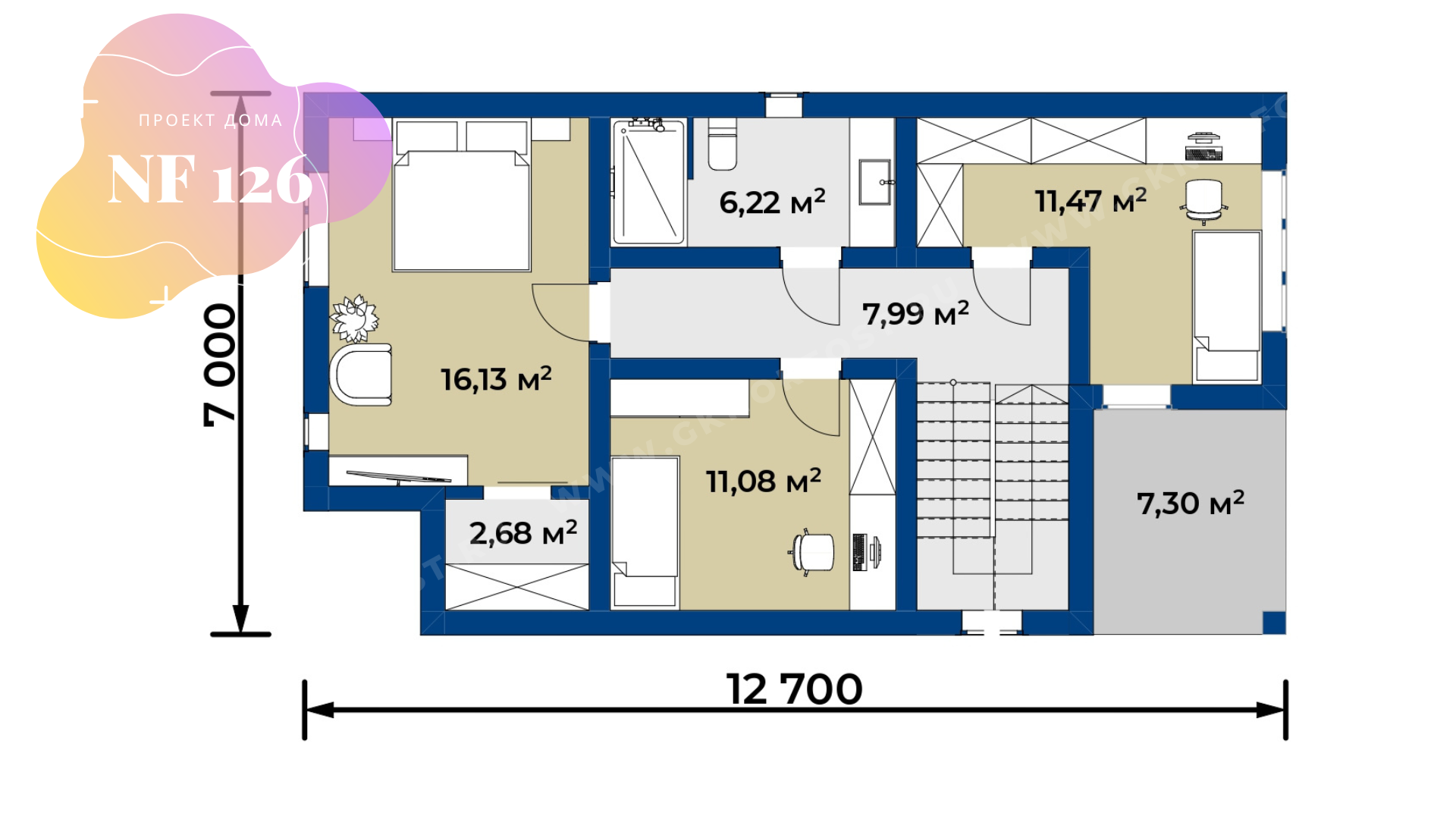 NF 126 - проект дома 7 на 13 метров