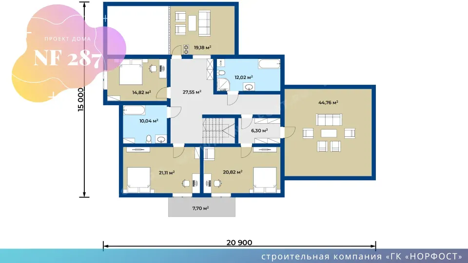 NF 287 - проект дома 20 на 15 метров
