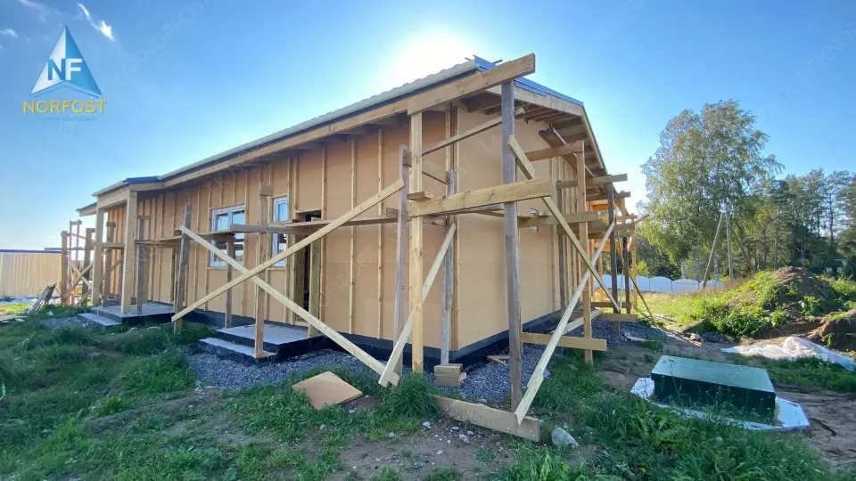 Строительство одноэтажного каркасного дома в д. Светлое