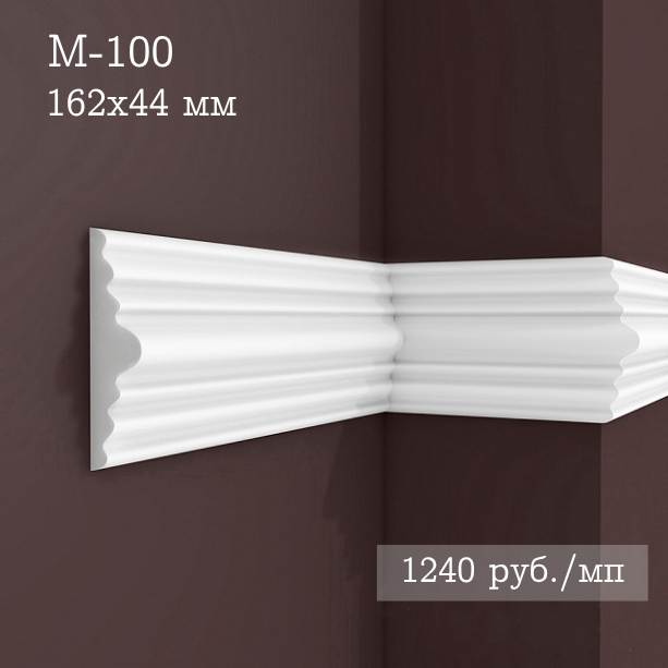 гладкий гипсовый молдинг М-100
