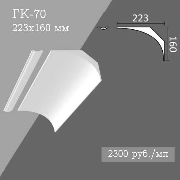 потолочный гладкий карниз ГК-70