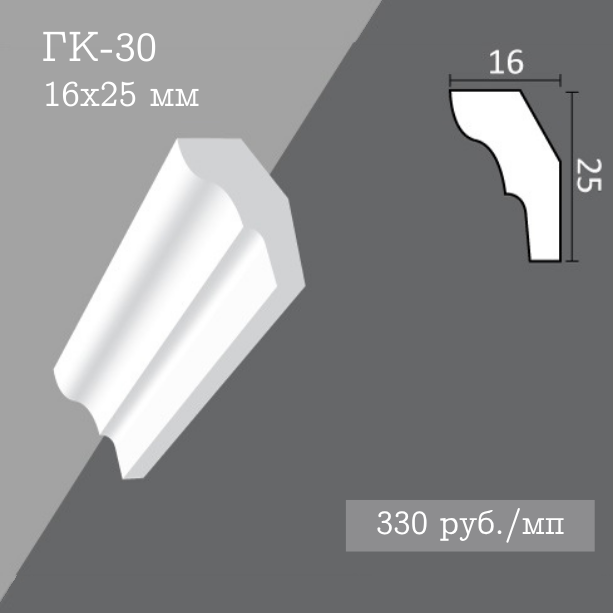 потолочный гладкий карниз ГК-30