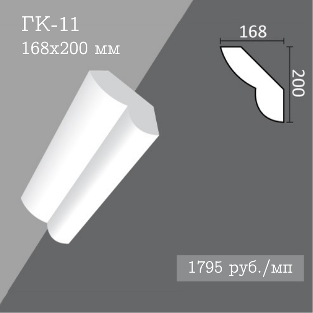 потолочный гладкий карниз ГК-11