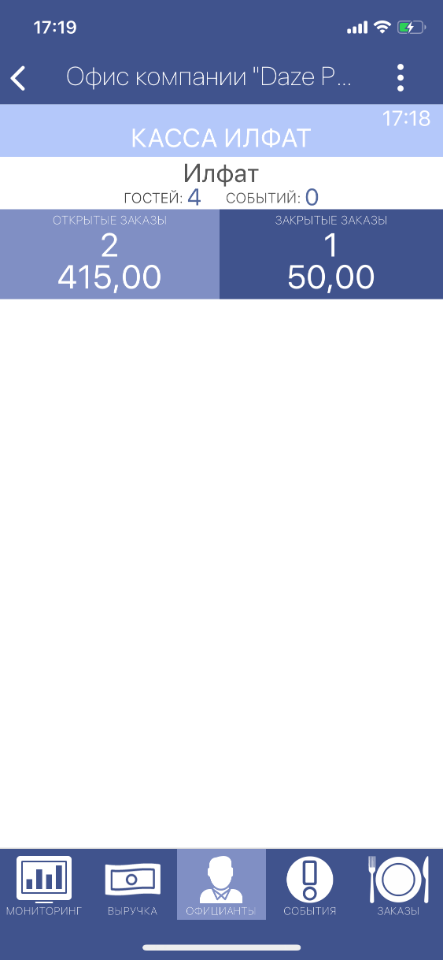 SmartControl. Официанты