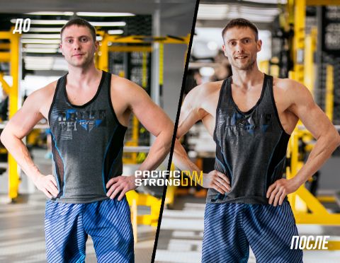 Спортивное телосложение после тренировок в Pacific Strong