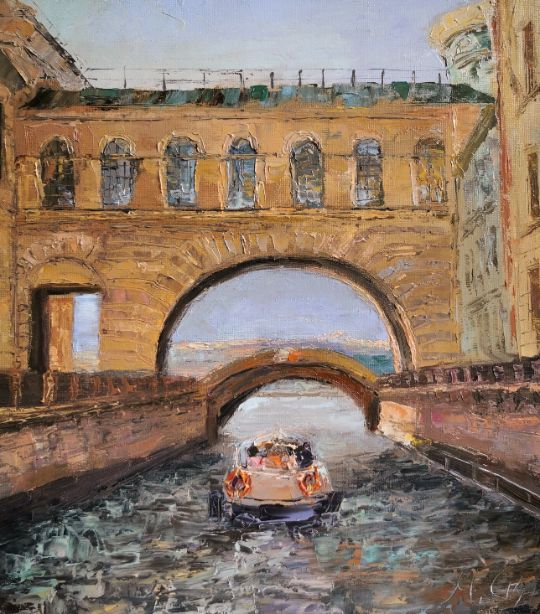 Набережная зимней канавки. СПб.
Масло, холст.
Размеры 30х35см.