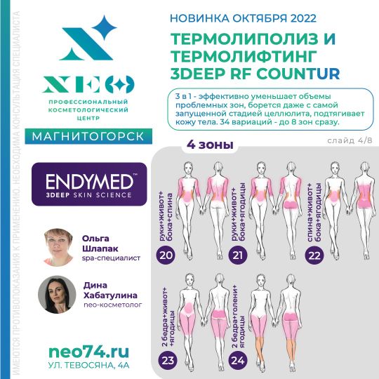 Термолиполиз и термолифтинг на аппарате ENDYMED 3DEEP RF COUNTUR в Магнитогорске