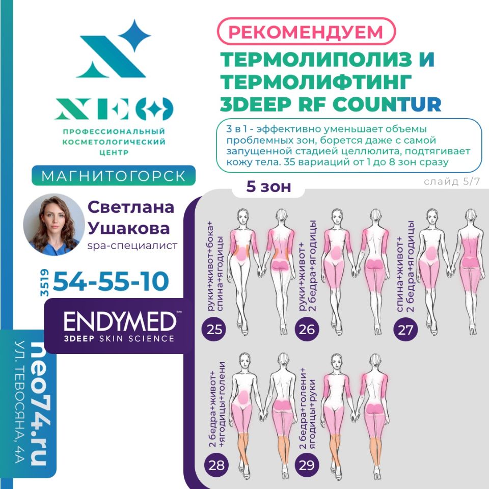 ТЕРМОЛИПОЛИЗ И ТЕРМОЛИФТИНГ 3DEEP RF COUNTUR В МАГНИТОГОРСКЕ
