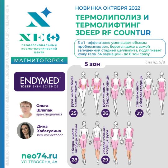 Термолиполиз и термолифтинг на аппарате ENDYMED 3DEEP RF COUNTUR в Магнитогорске