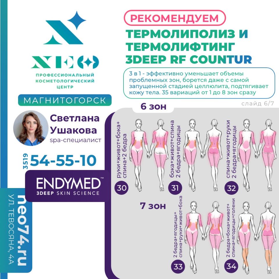 ТЕРМОЛИПОЛИЗ И ТЕРМОЛИФТИНГ 3DEEP RF COUNTUR В МАГНИТОГОРСКЕ