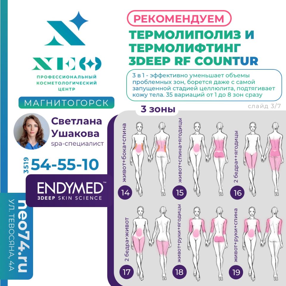 ТЕРМОЛИПОЛИЗ И ТЕРМОЛИФТИНГ 3DEEP RF COUNTUR В МАГНИТОГОРСКЕ