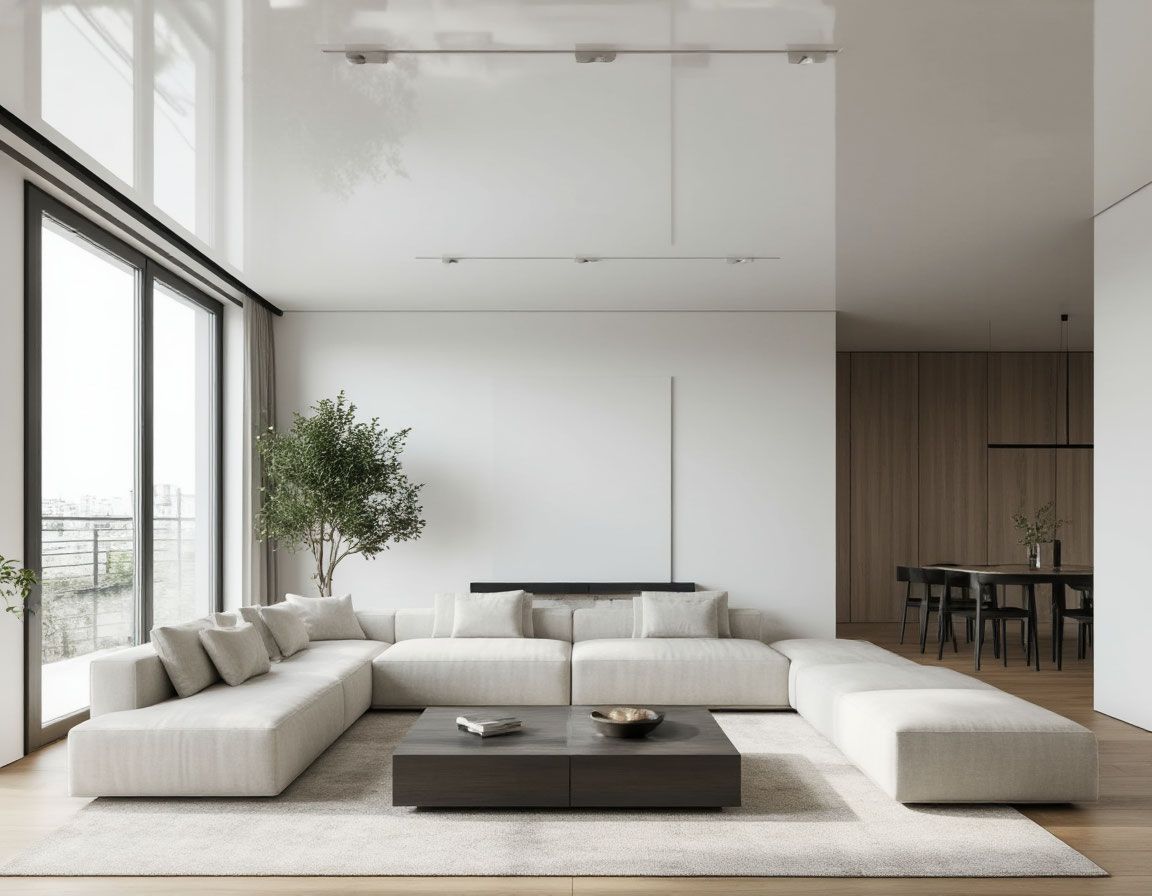 Натяжной потолок в зале