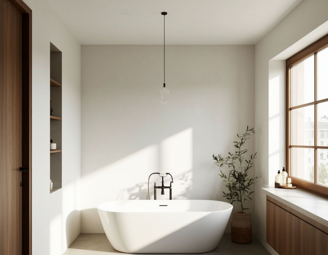 Натяжной потолок в ванной