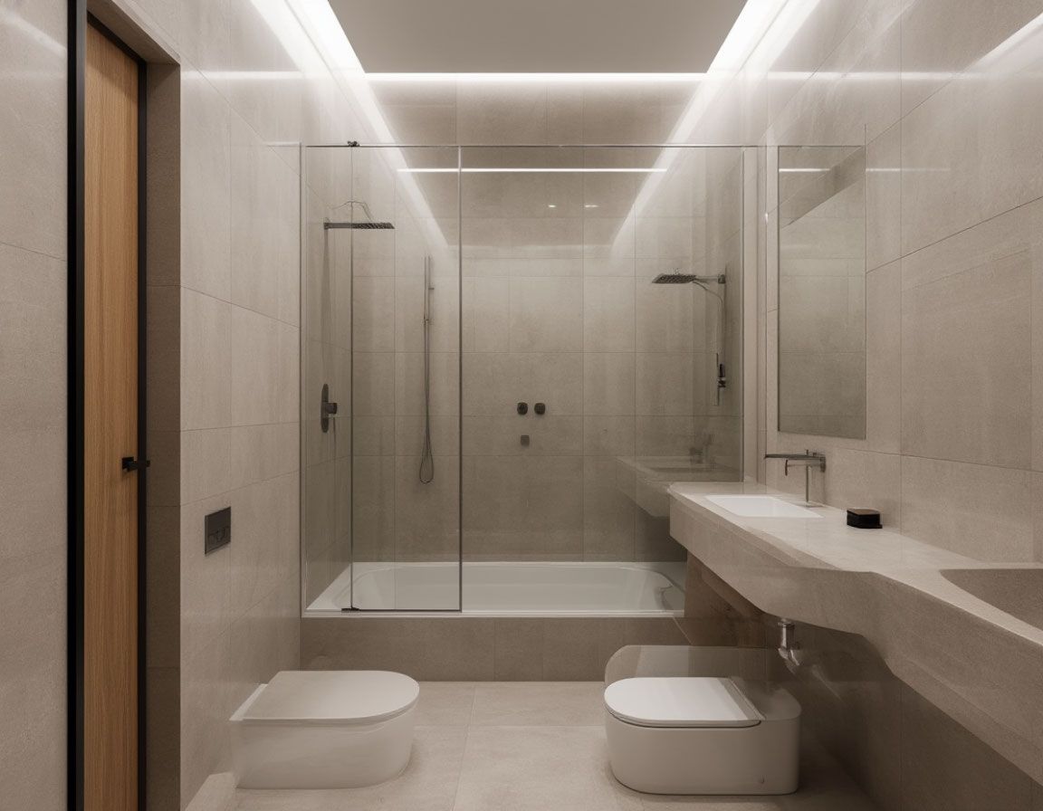 Натяжной потолок в туалете