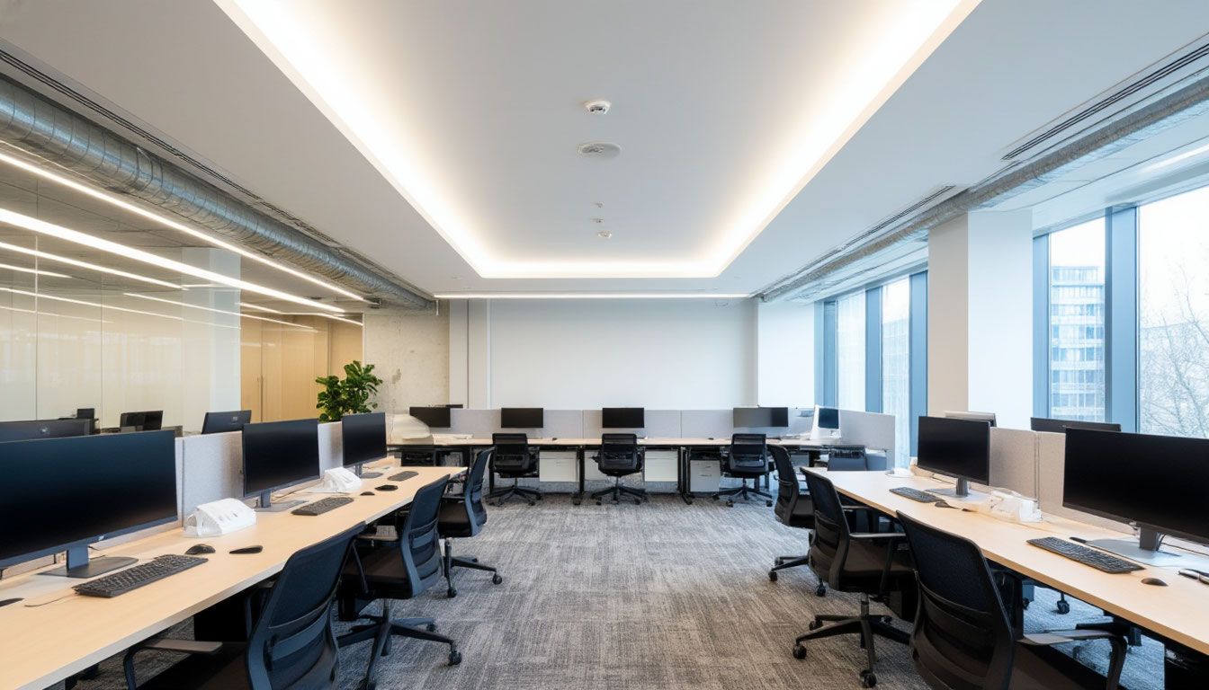 Натяжной потолок в офисе