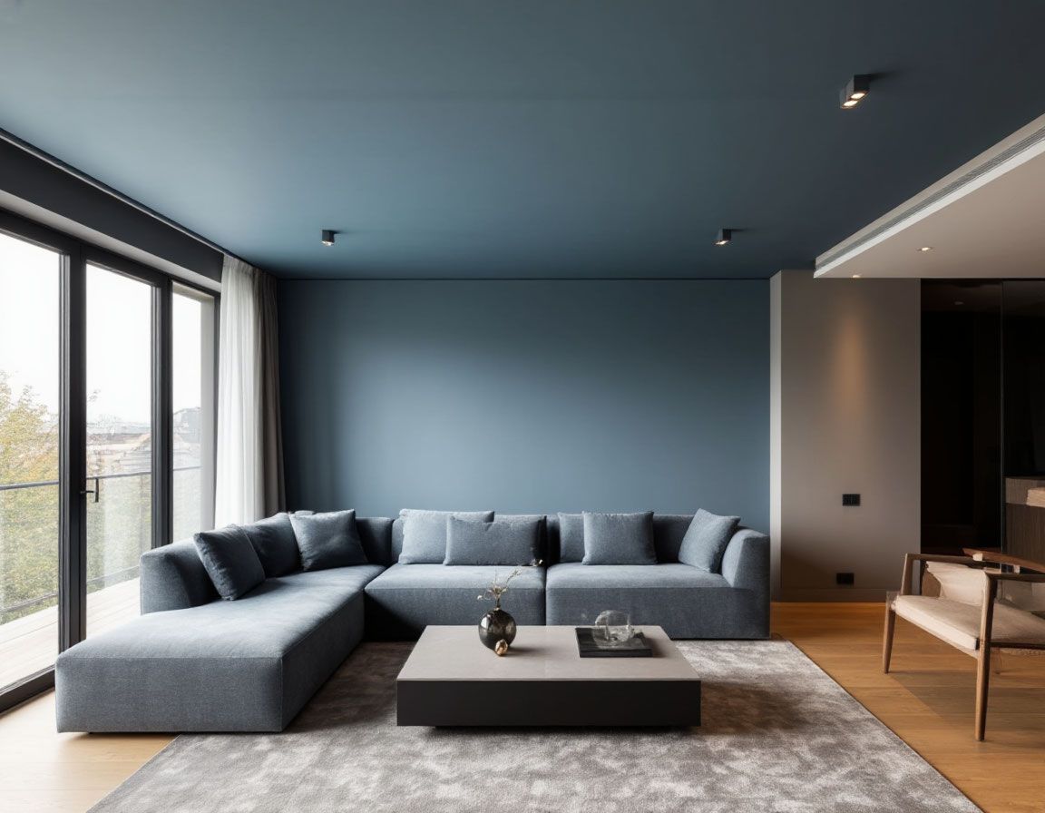 Натяжной потолок в зале