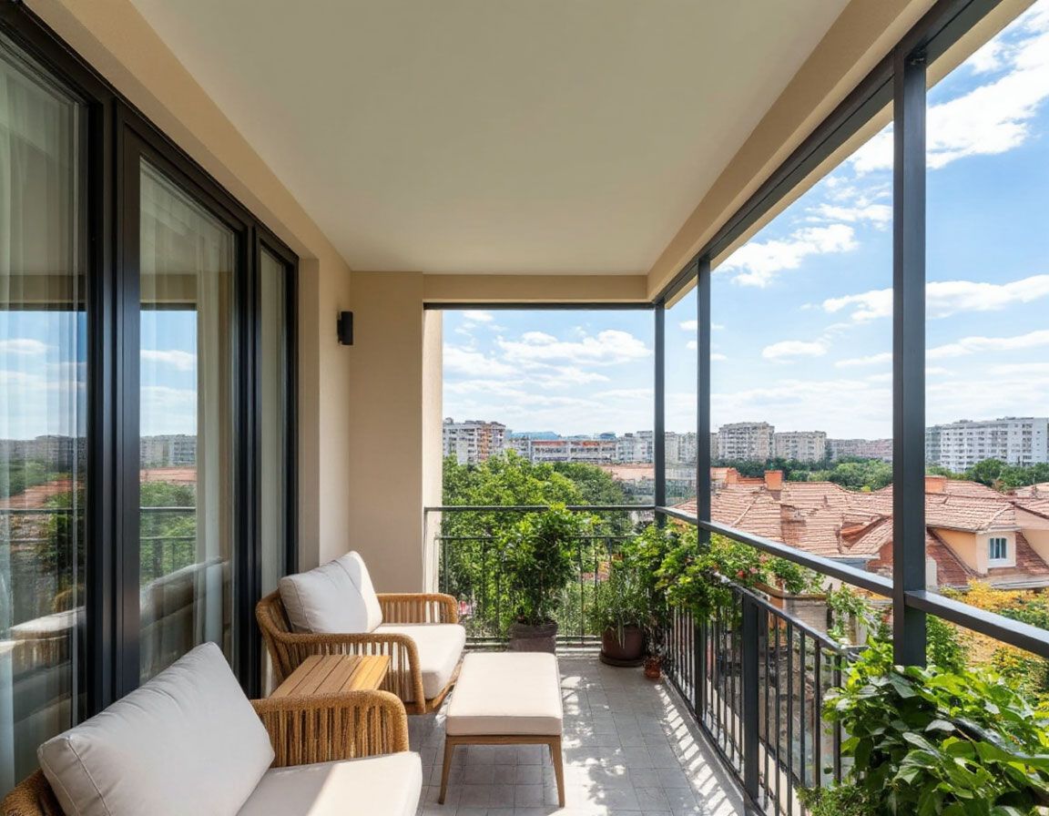 Натяжной потолок  на балконе