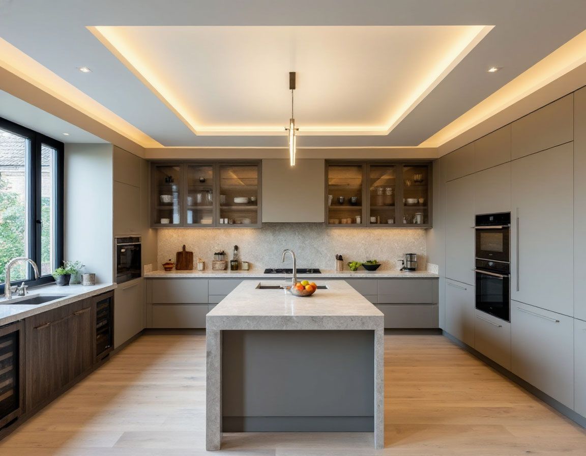 Натяжной потолок на кухню