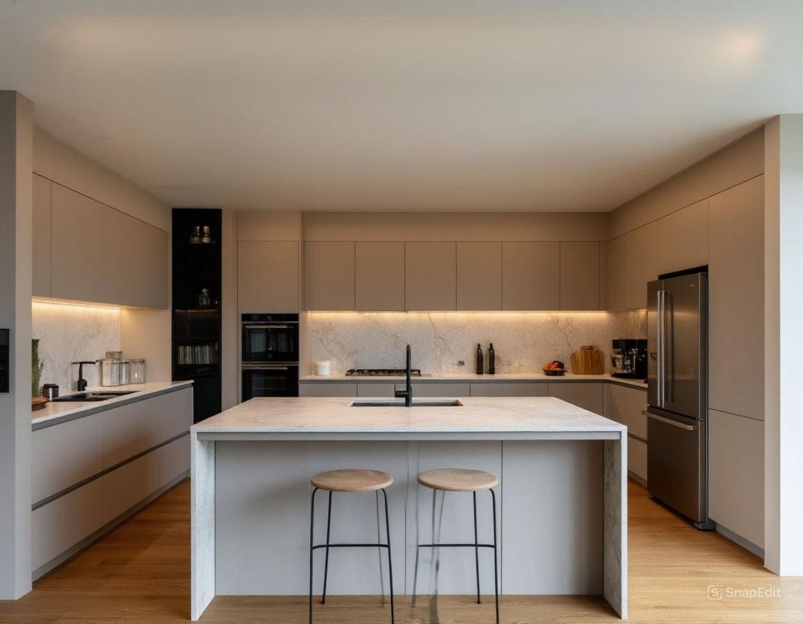 Натяжной потолок в кухне