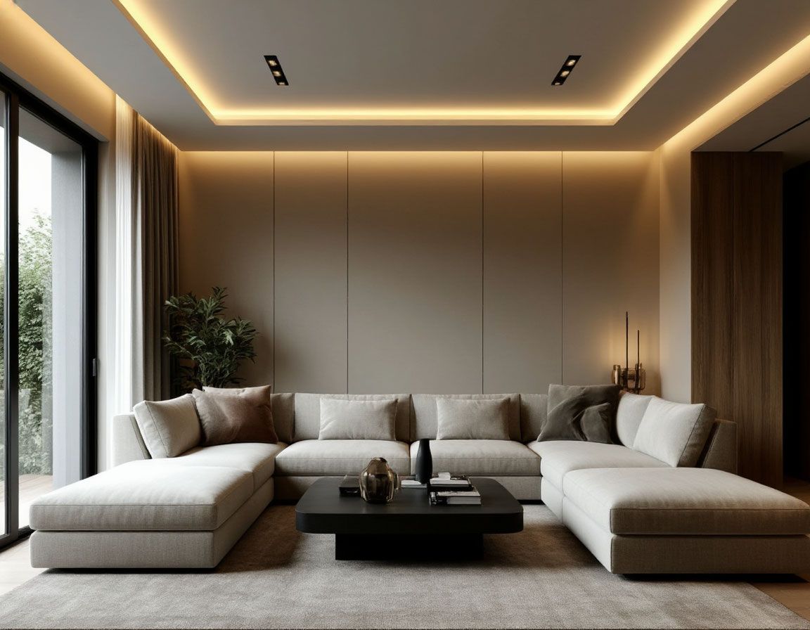 Натяжной потолок в зале