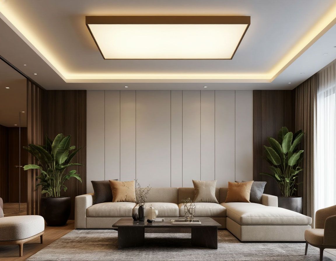 Натяжной потолок в зале