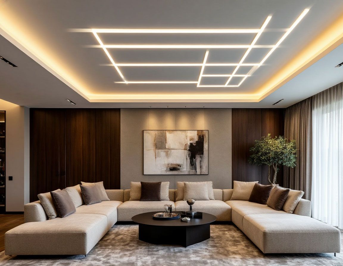 Натяжной потолок в зале