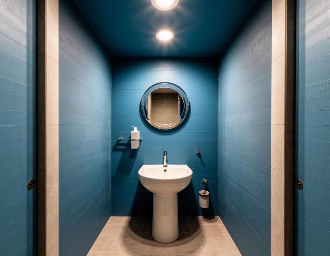 Натяжной потолок в туалете