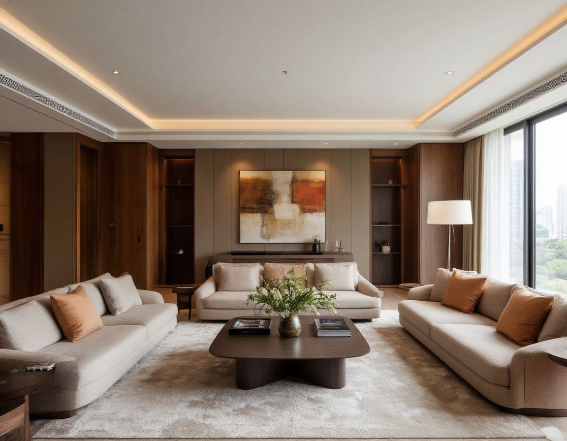 Натяжной потолок в зале