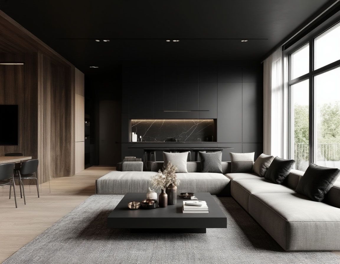 Натяжной потолок в зале