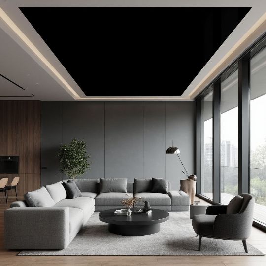 Черный натяжной потолок