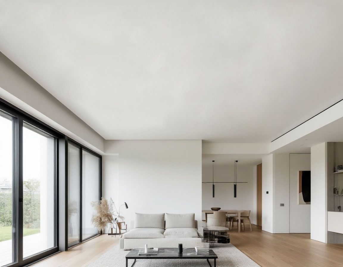 Натяжной потолок в зале