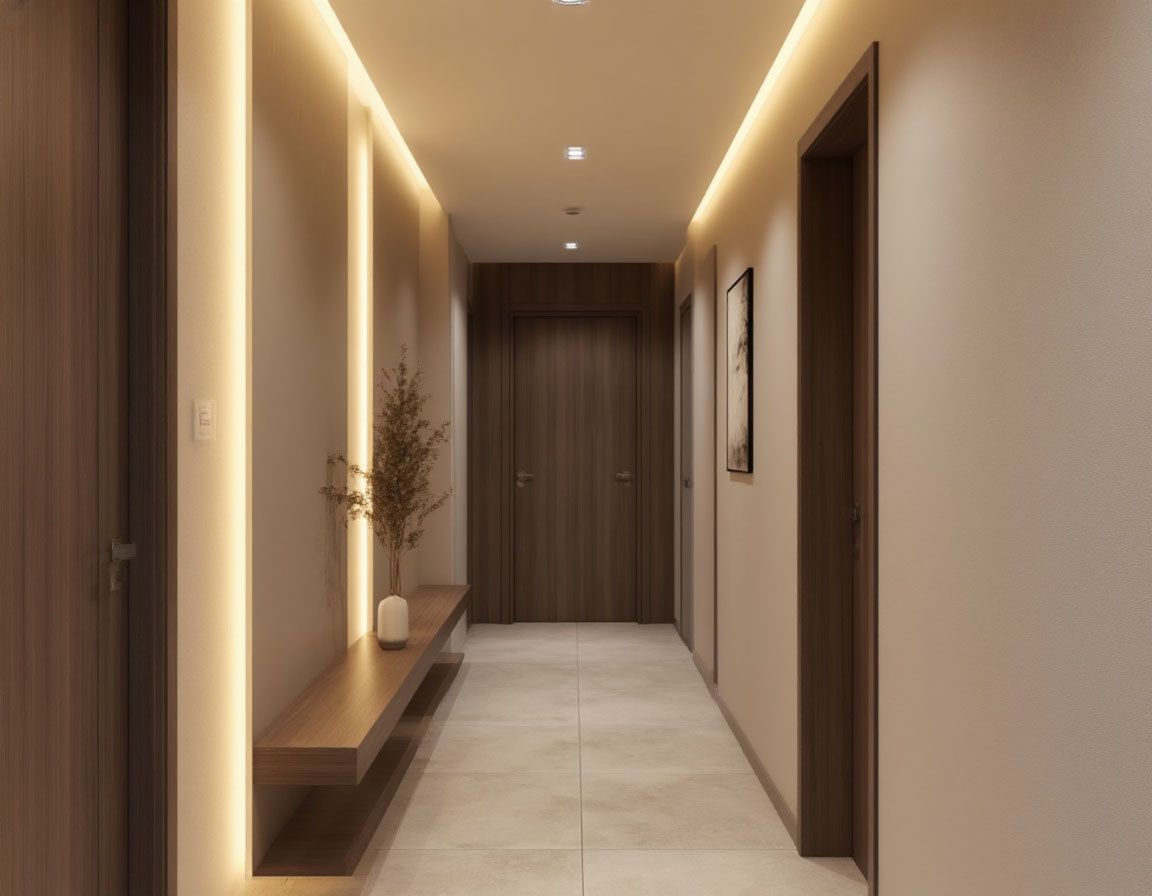 Натяжной потолок в коридоре