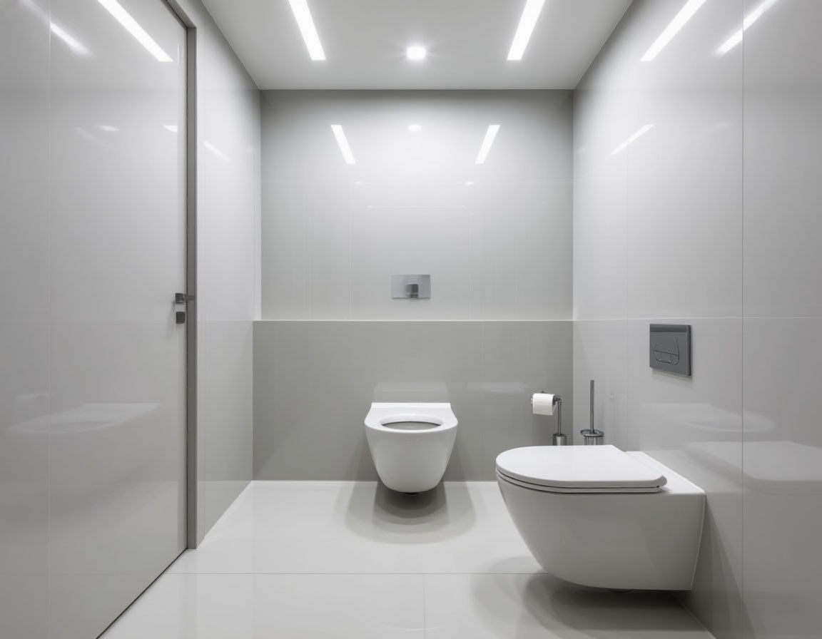 Натяжной потолок в туалете