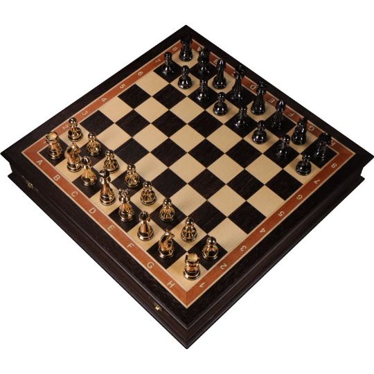 Россия Сувенир "Шахматы. Набор шахматных фигур с доской", 850 г серебра