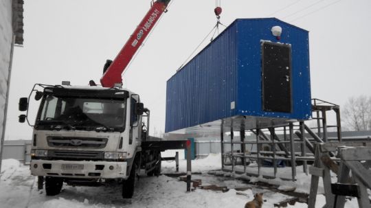 Установка блочно-модульной станции 