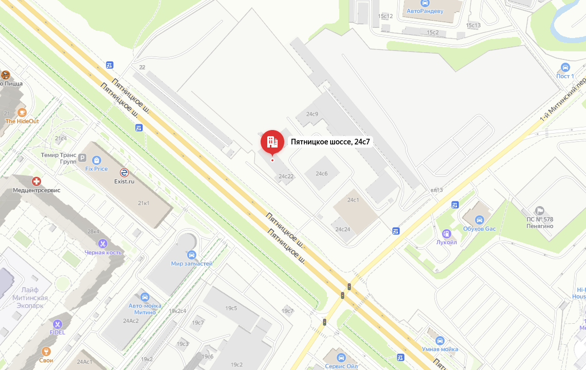 Карта проезда до склада