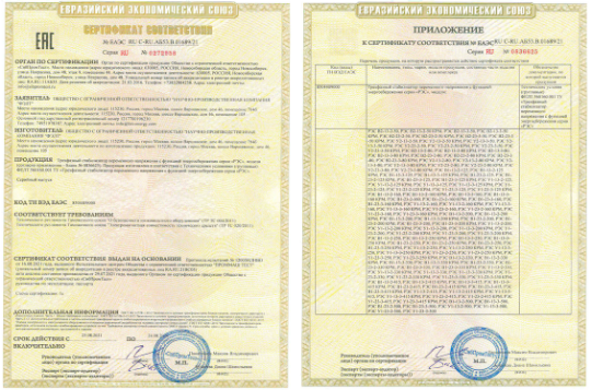 Сертификат EAC стабилизаторы ФЭЛТ серии РЭС