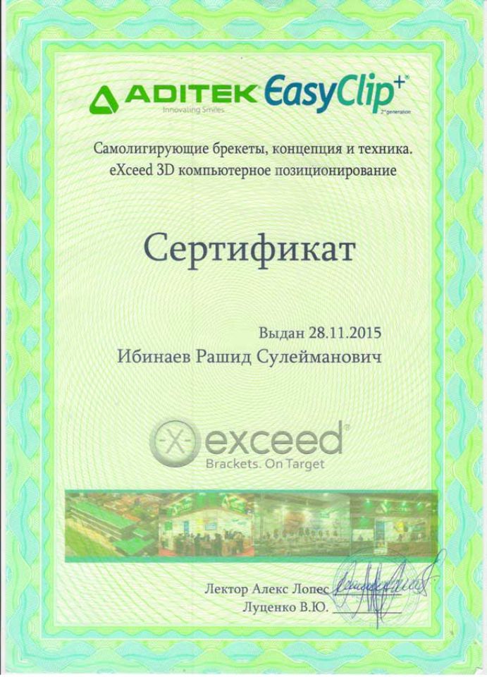 Ибинаев Рашид Сулейманович сертификаты