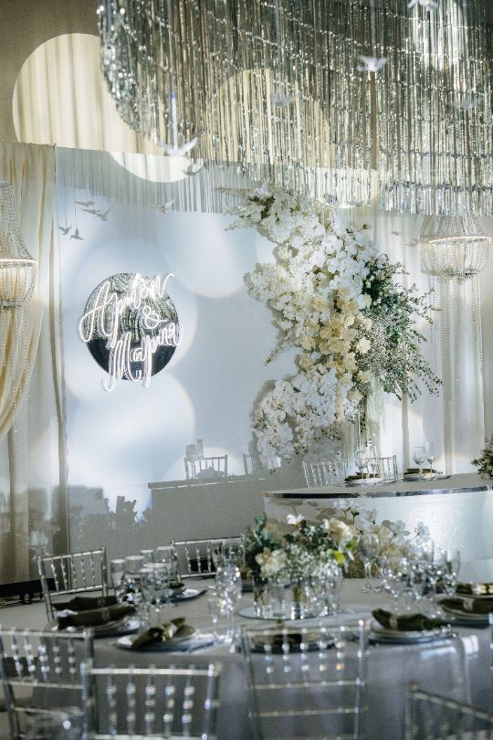 Оформление зала на свадьбу, свадьба в Ривьере Белгород, дизайнерское оформление свадьбы под ключ, оформление свадьбы Белгород, оформление президиума, студия декора КинАрт Белгород