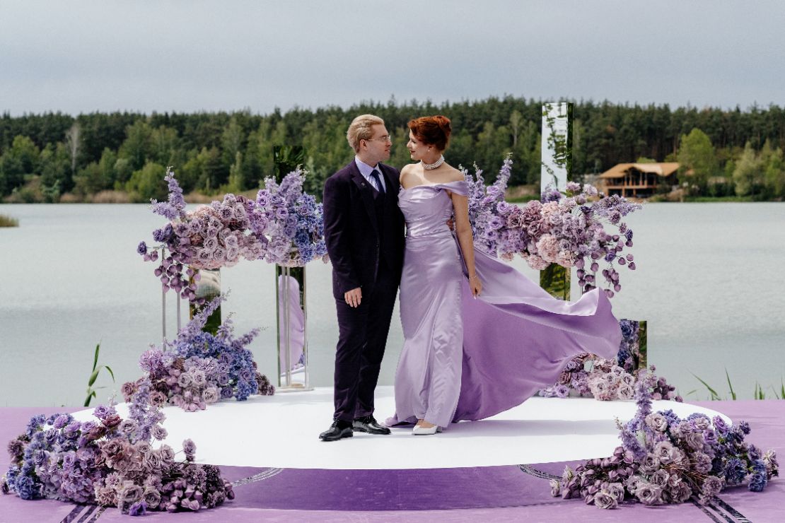 Оформление в черно-сиреневых тонах, концепция «В оттенках лаванды», студия декора КинАрт Белгород, свадьба в Ривьере, Свадьба «В оттенках лаванды» КинАрт Белгород