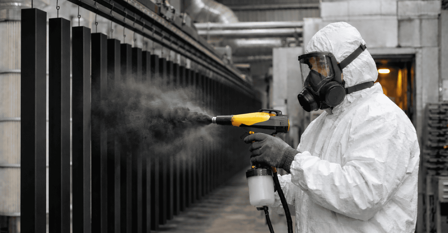 Черная порошковая покраска профильных труб