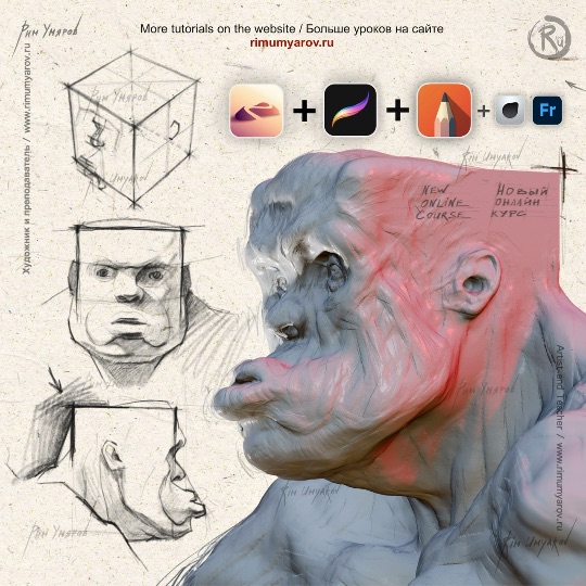 Digital drawing and Digital sculpting on the iPad.