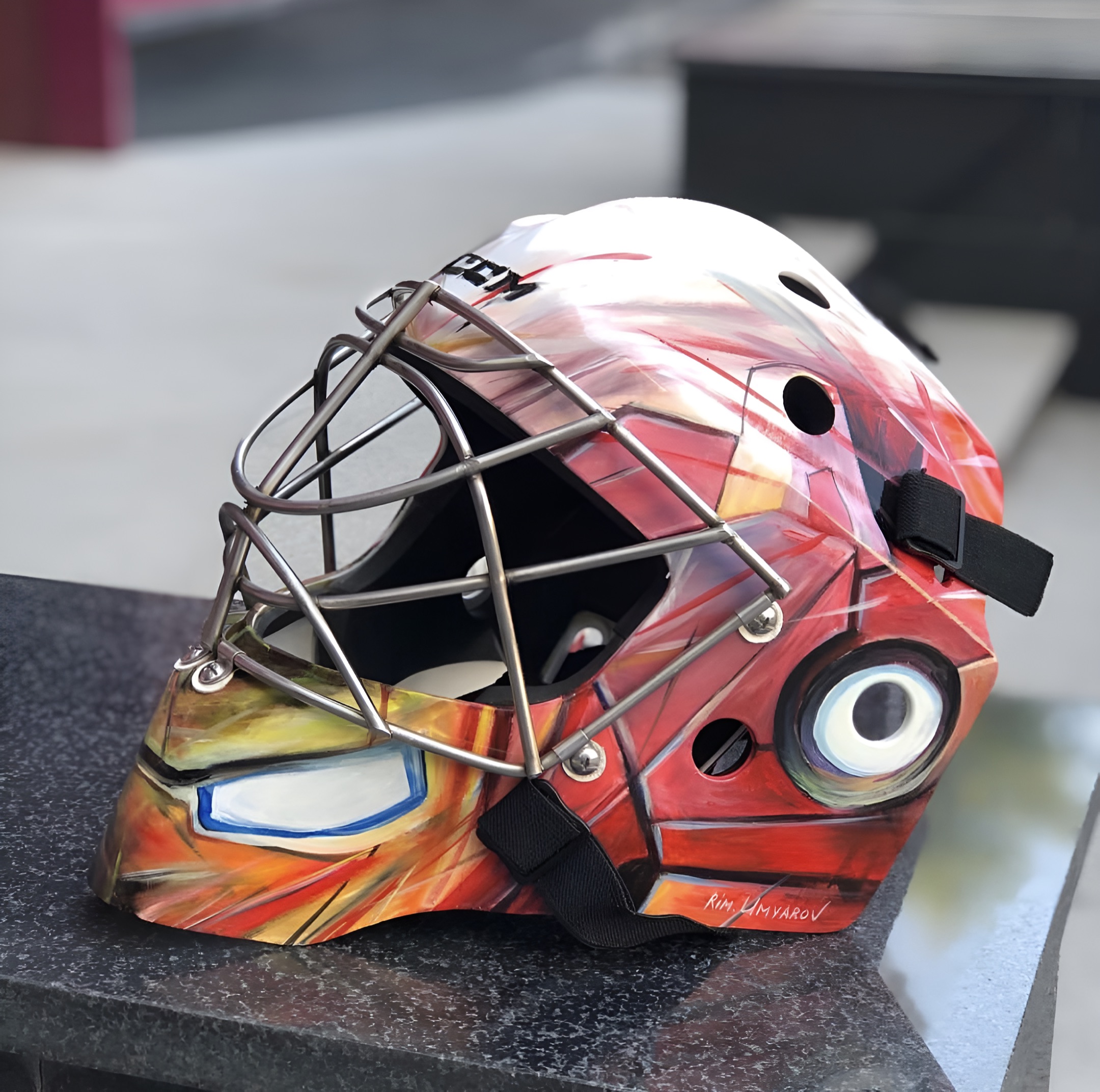 Рим Умяров роспись защитный шлем для хоккей шорттрек сборная России