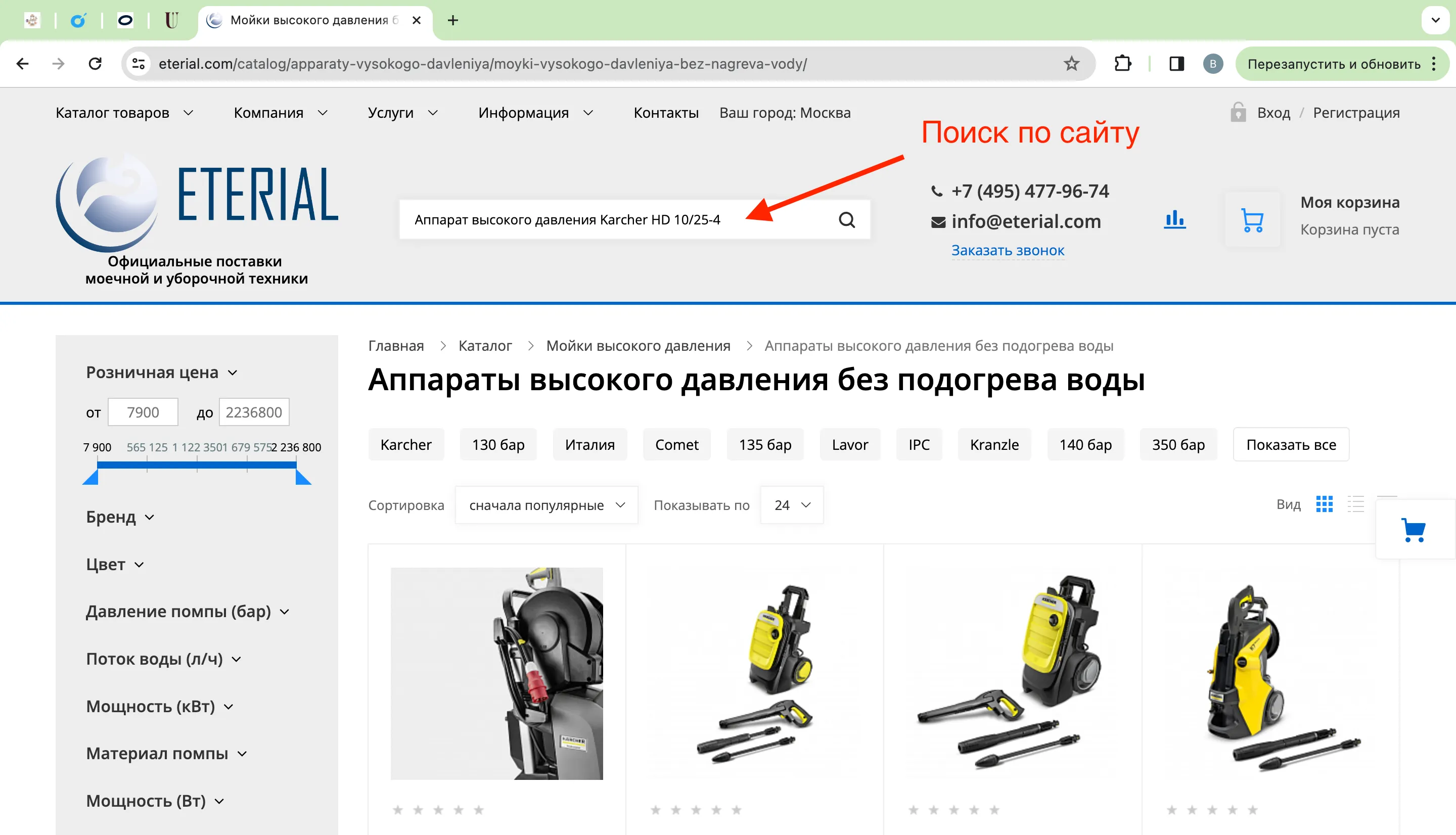 Цель Яндекс Метрики поиск по сайту