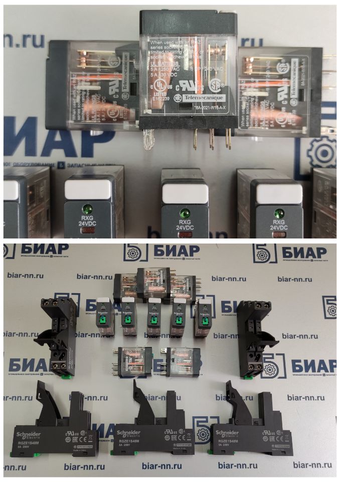 Реле Schneider Electric Telemecanique., 5А, 2С/О,=24В, КН. + LED RXG22BD