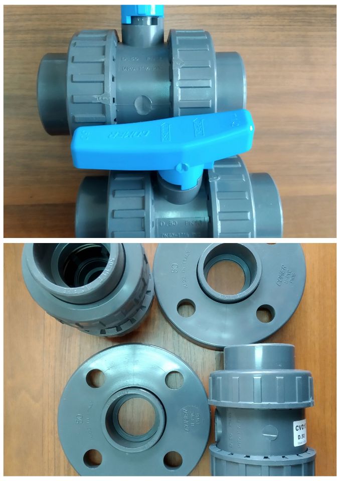 Шаровой кран BVD40 d50 PN16 муфтовое окончание полный шар COMER, Италия BVD40050PVC