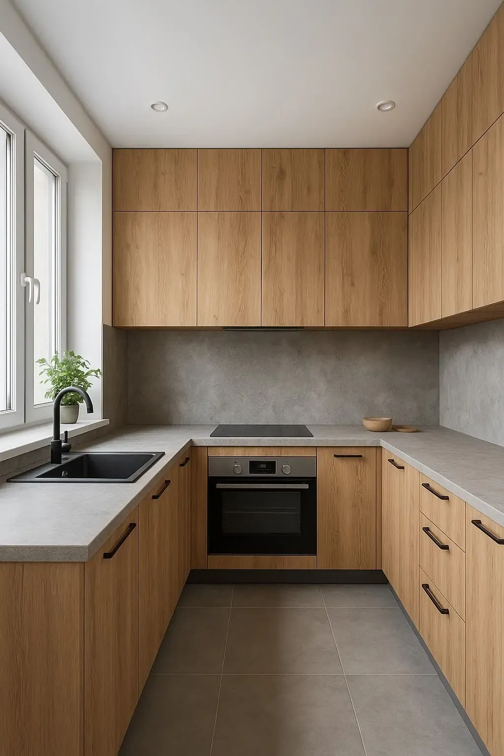 П-образная кухня на заказ лофт 11 м²