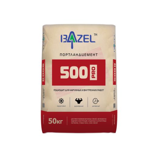 Купить цемент 500Д0 (ЦЕМ I 42,5 Н) BAZEL в мешках 50 кг от ГК "АТЛАНТА"