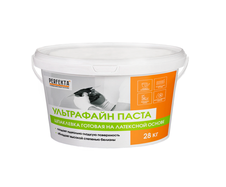 шпатлевка готовая полимерная ультрафайн паста перфекта 28 кг